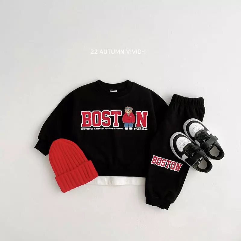Vivid I - Korean Children Fashion - #stylishchildhood - City Bear Top Bottom Set - 12
