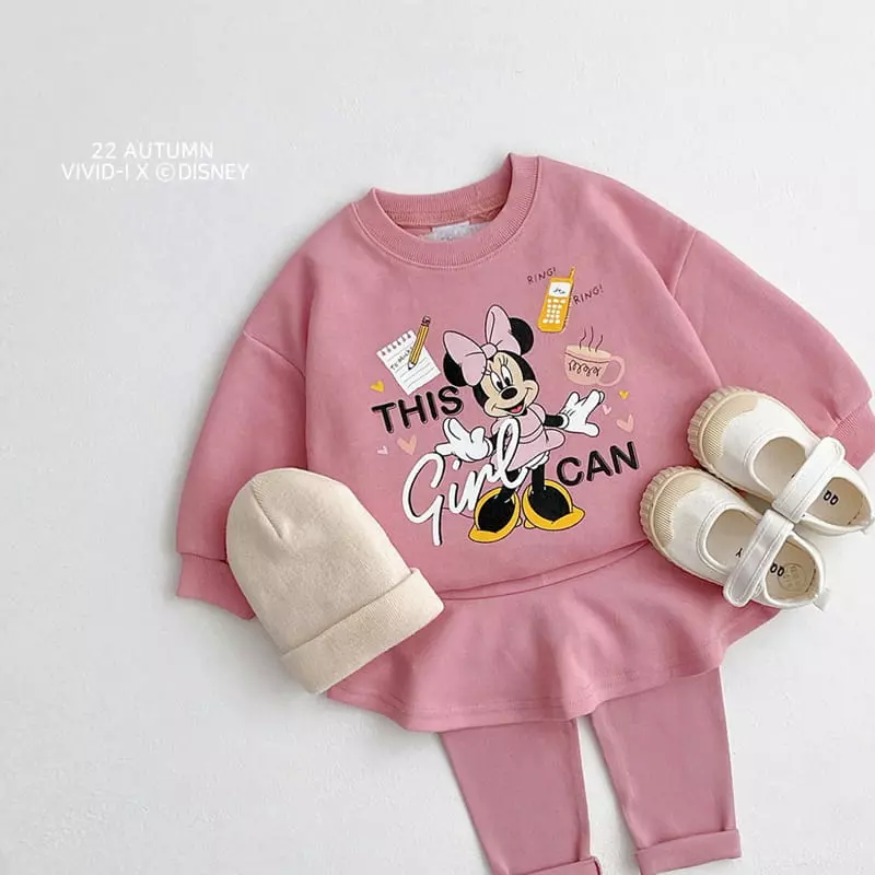 Vivid I - Korean Children Fashion - #stylishchildhood - Disney Skirt Leggings Top Bottom Set - 5