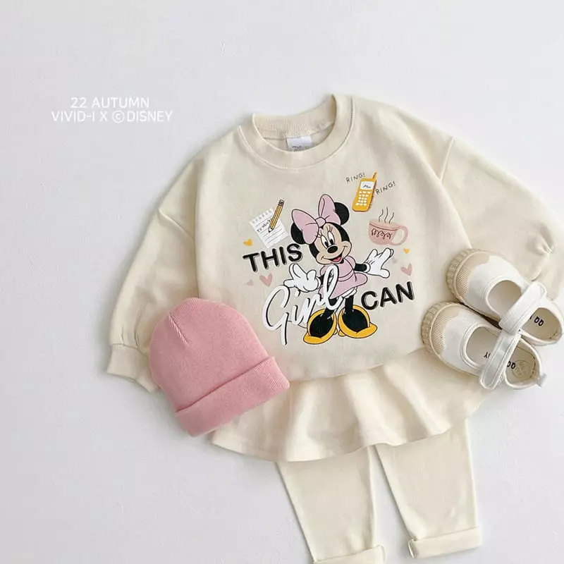 Vivid I - Korean Children Fashion - #todddlerfashion - Disney Skirt Leggings Top Bottom Set - 3