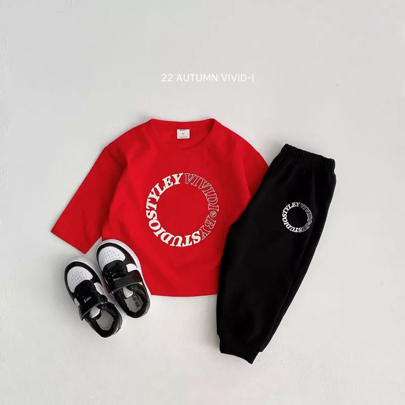 Vivid I - Korean Children Fashion - #toddlerclothing - Circle Top Bottom Set - 2