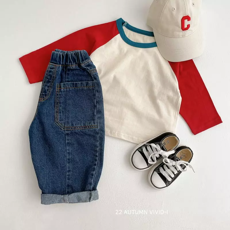 Vivid I - Korean Children Fashion - #toddlerclothing - Pocket Slit Jeans - 8