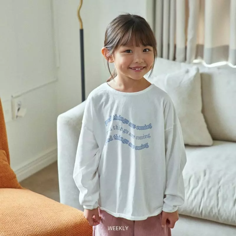 Weekly - Korean Children Fashion - #Kfashion4kids - Lettering Piping Tee - 11