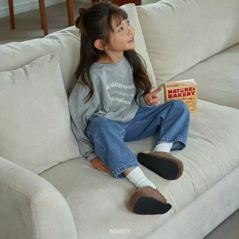 Weekly - Korean Children Fashion - #childofig - Lettering Piping Tee - 3