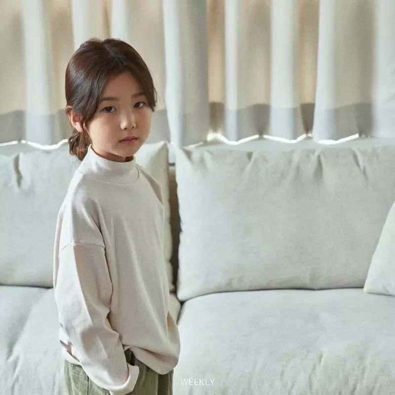Weekly - Korean Children Fashion - #childofig - Moi Half Turtleneck Tee - 2