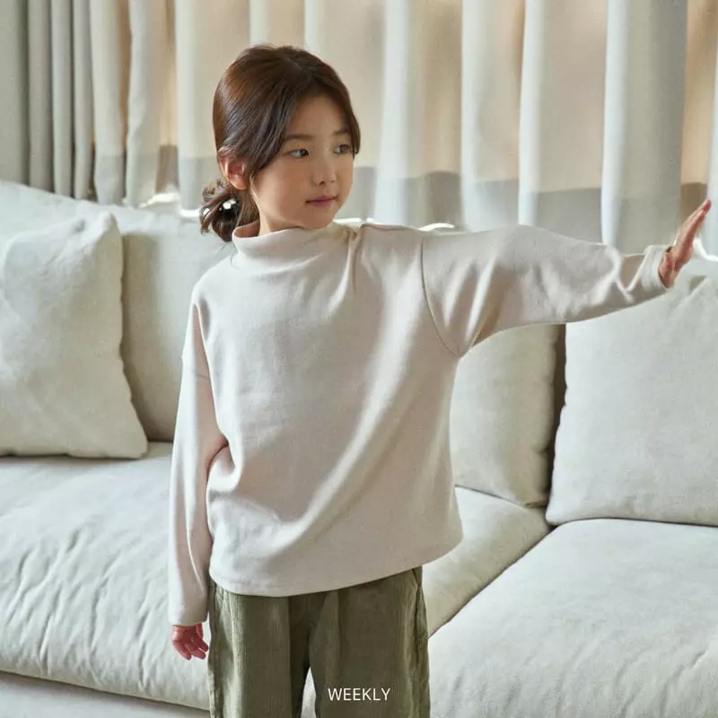 Weekly - Korean Children Fashion - #discoveringself - Moi Half Turtleneck Tee - 5
