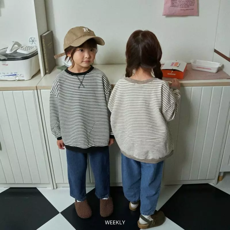 Weekly - Korean Children Fashion - #fashionkids - Stripes Sweatshirt - 11