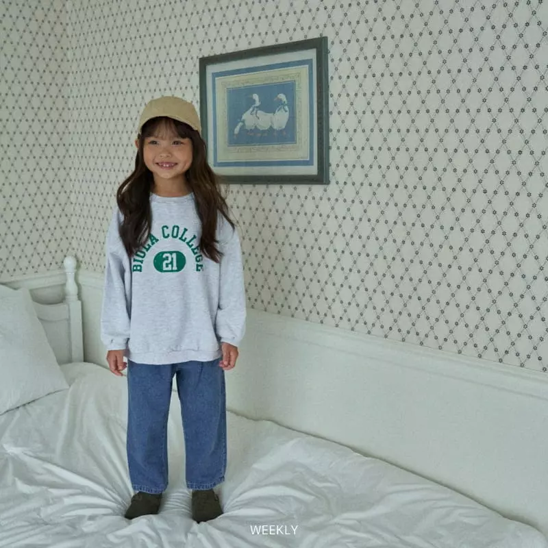 Weekly - Korean Children Fashion - #kidsshorts - College Sweatshirt