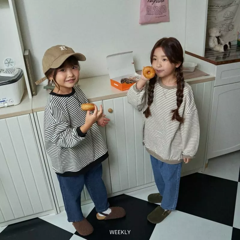 Weekly - Korean Children Fashion - #kidsshorts - Stripes Sweatshirt - 12
