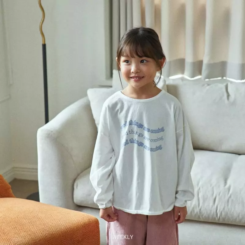 Weekly - Korean Children Fashion - #kidsstore - Lettering Piping Tee - 9