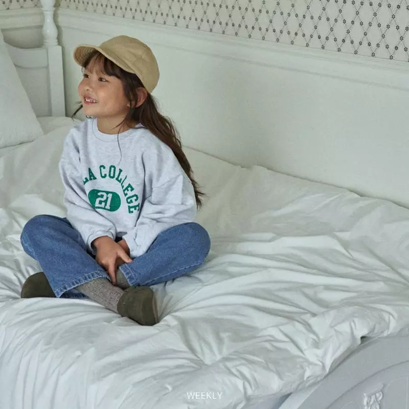 Weekly - Korean Children Fashion - #minifashionista - College Sweatshirt - 7