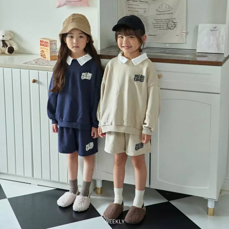 Weekly - Korean Children Fashion - #minifashionista - Shorts Top Bottom Set - 7