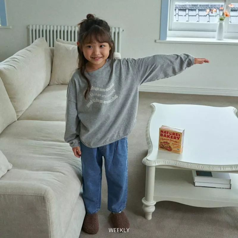 Weekly - Korean Children Fashion - #prettylittlegirls - Lettering Piping Tee