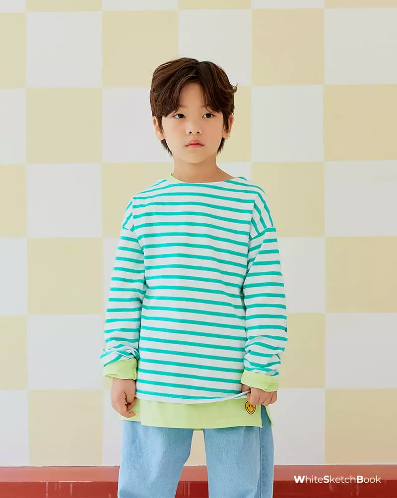 Whitesketchbook - Korean Children Fashion - #Kfashion4kids - Long Sleeves Smile Layered Tee - 3