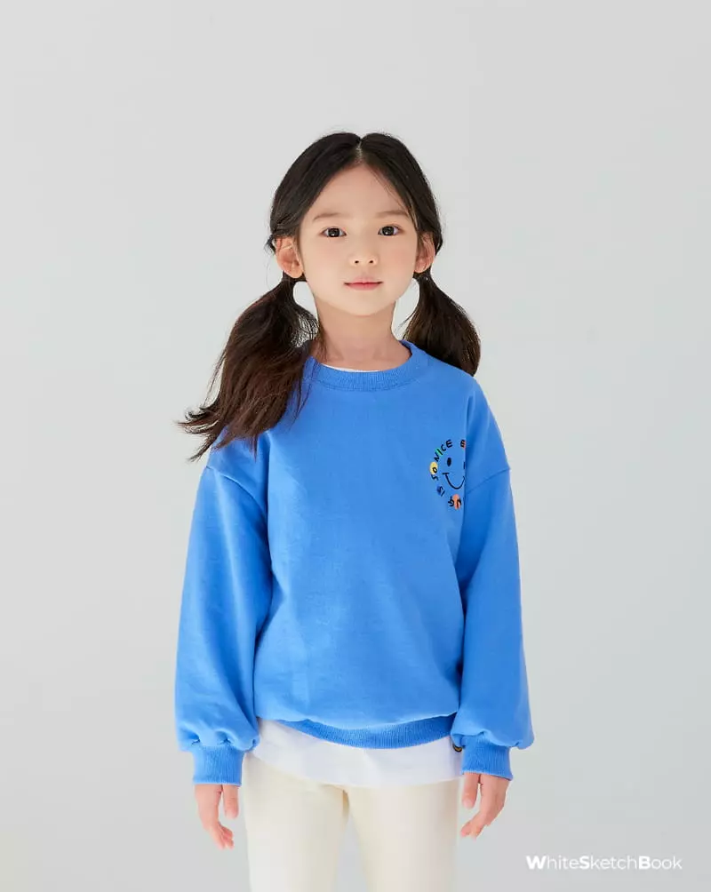Whitesketchbook - Korean Children Fashion - #childofig - Point Smile Sweatshirt - 6
