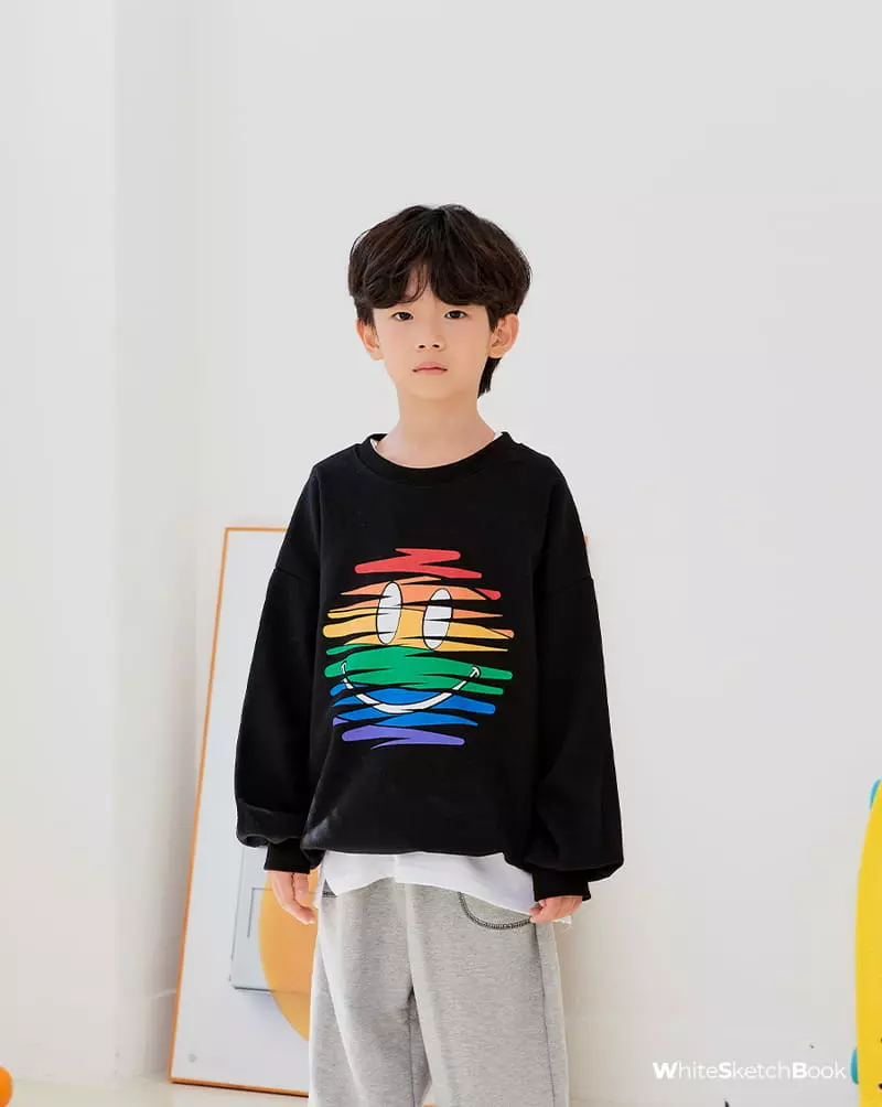 Whitesketchbook - Korean Children Fashion - #childofig - Rainbow Smile Sweatshirt - 10