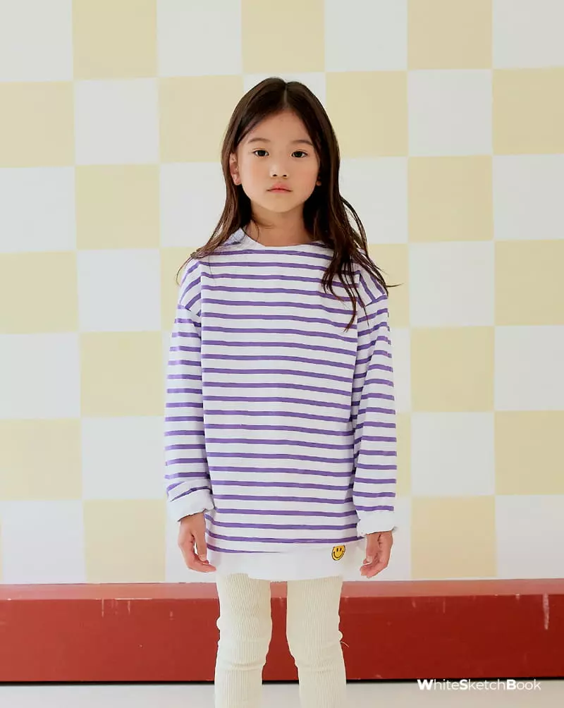Whitesketchbook - Korean Children Fashion - #childofig - Stripes Smile Tee - 7