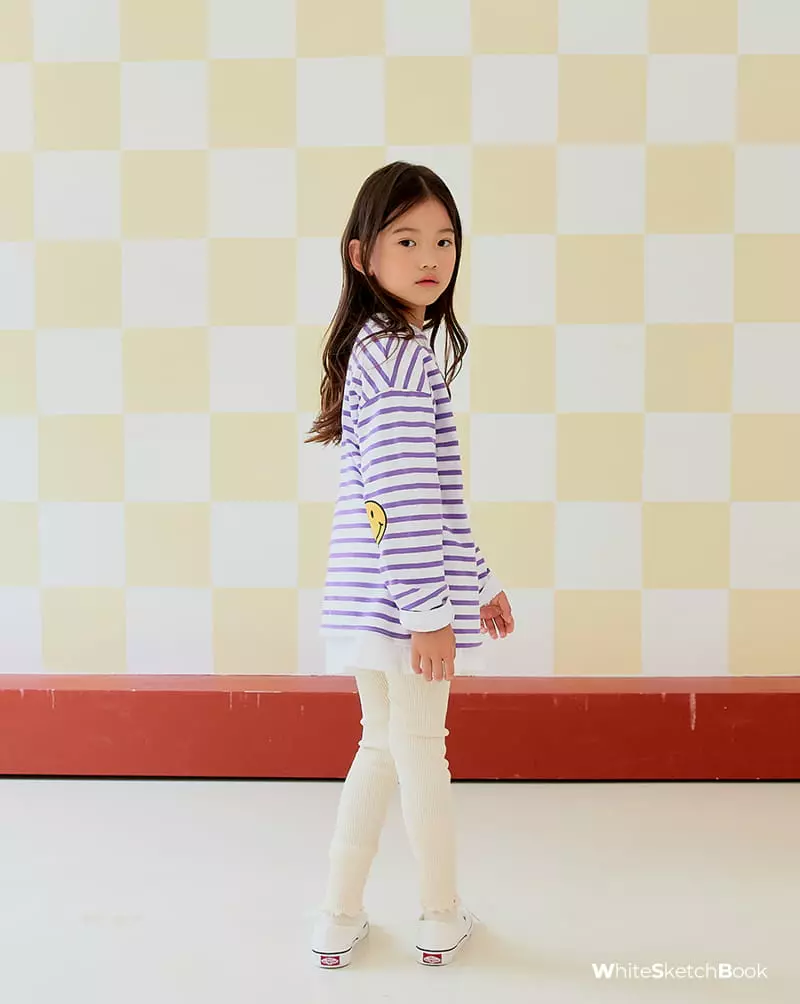 Whitesketchbook - Korean Children Fashion - #childofig - Stripes Smile Tee - 8