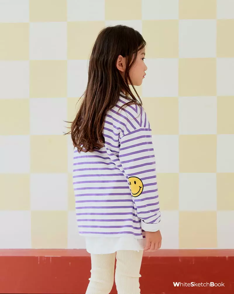 Whitesketchbook - Korean Children Fashion - #childrensboutique - Stripes Smile Tee - 9