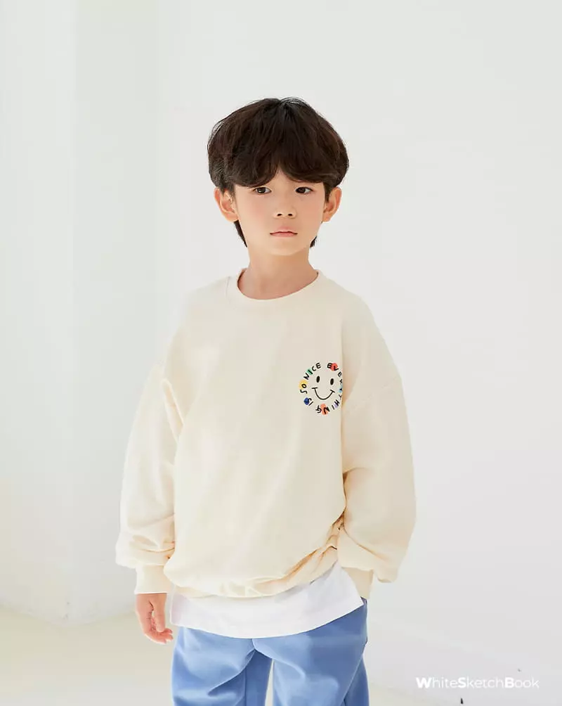 Whitesketchbook - Korean Children Fashion - #designkidswear - Point Smile Sweatshirt - 8