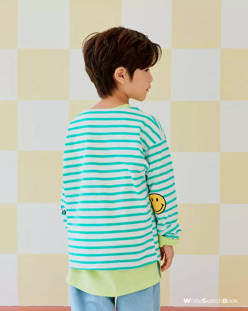 Whitesketchbook - Korean Children Fashion - #designkidswear - Stripes Smile Tee - 10