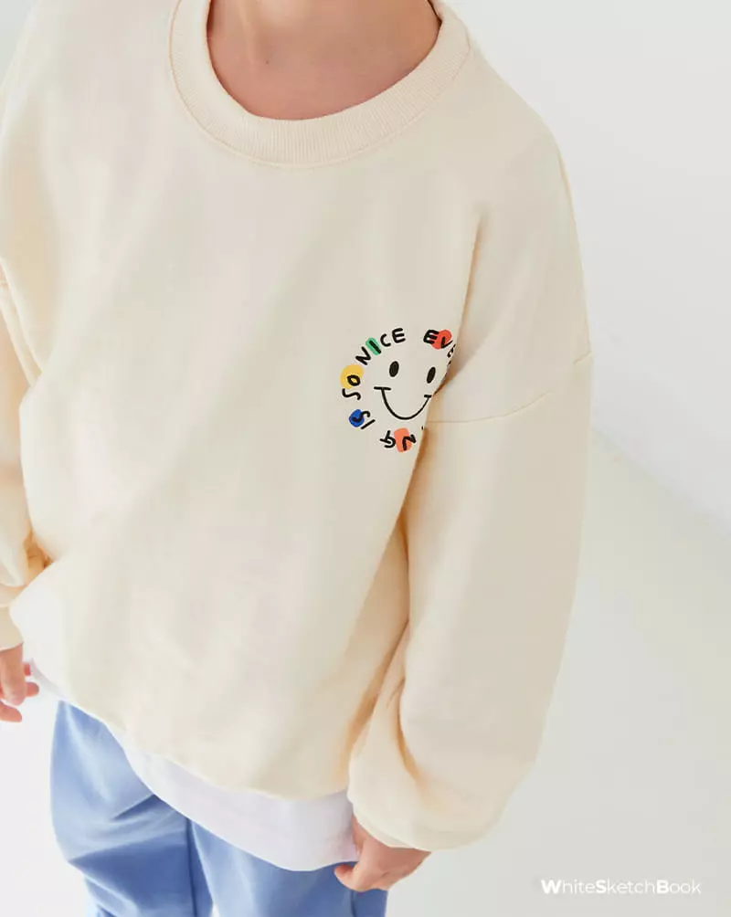Whitesketchbook - Korean Children Fashion - #discoveringself - Point Smile Sweatshirt - 9