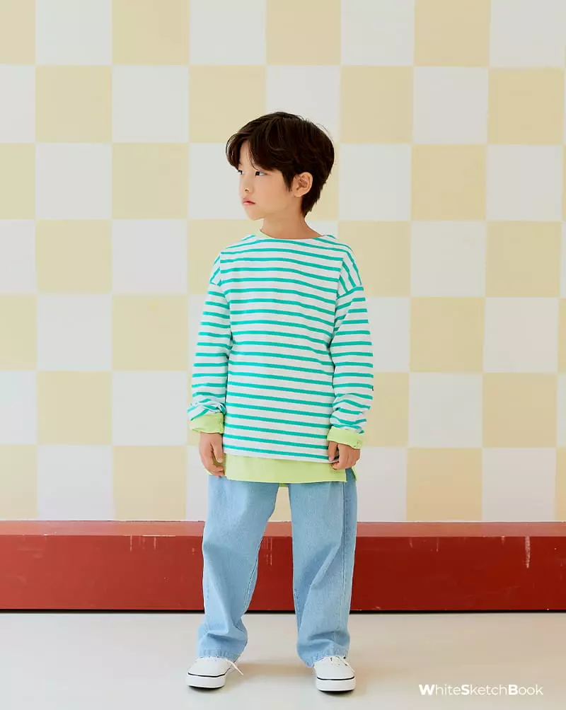 Whitesketchbook - Korean Children Fashion - #discoveringself - Stripes Smile Tee - 11