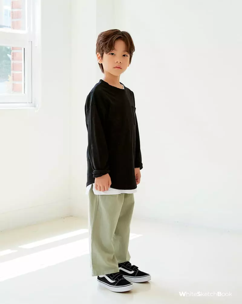 Whitesketchbook - Korean Children Fashion - #discoveringself - Single Pocket Tee - 10