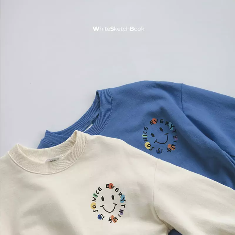 Whitesketchbook - Korean Children Fashion - #kidsstore - Point Smile Sweatshirt - 12