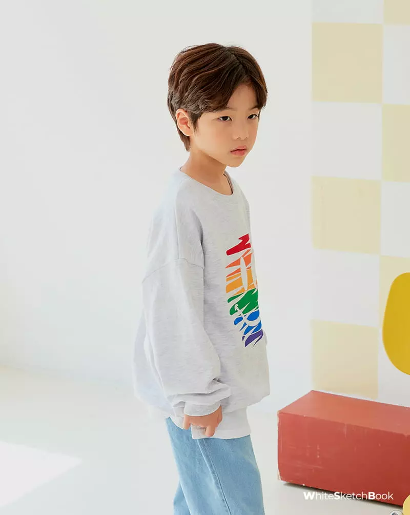 Whitesketchbook - Korean Children Fashion - #kidsstore - Rainbow Smile Sweatshirt - 3