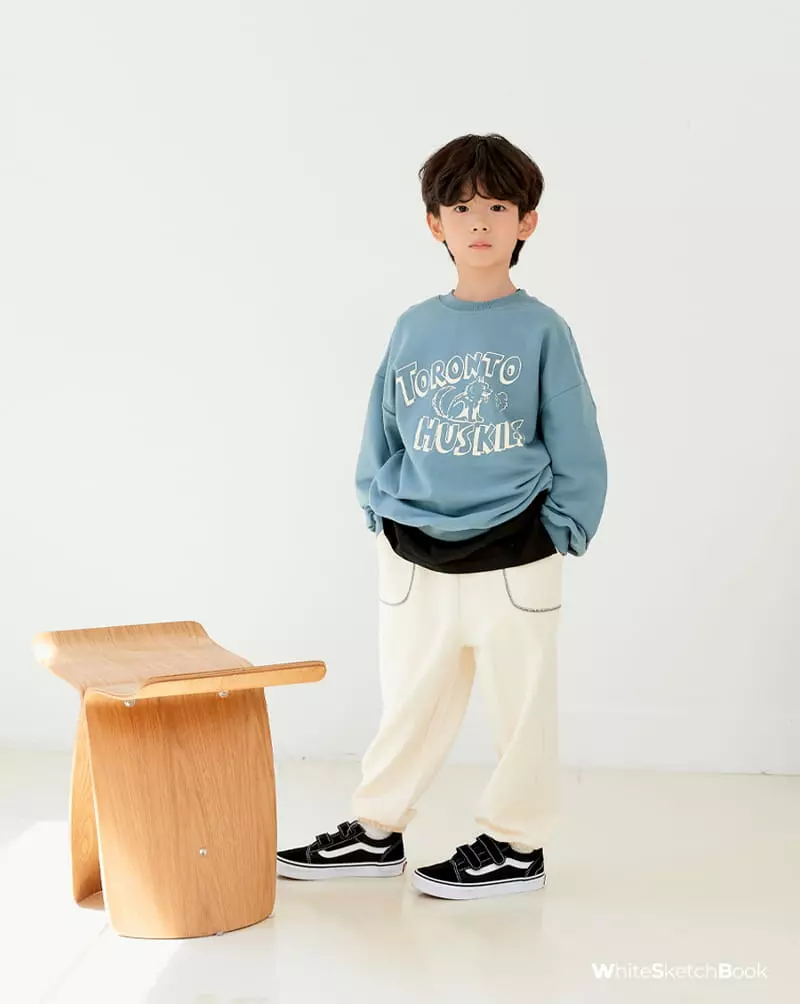 Whitesketchbook - Korean Children Fashion - #kidzfashiontrend - Coverstitch Paint Pants - 6