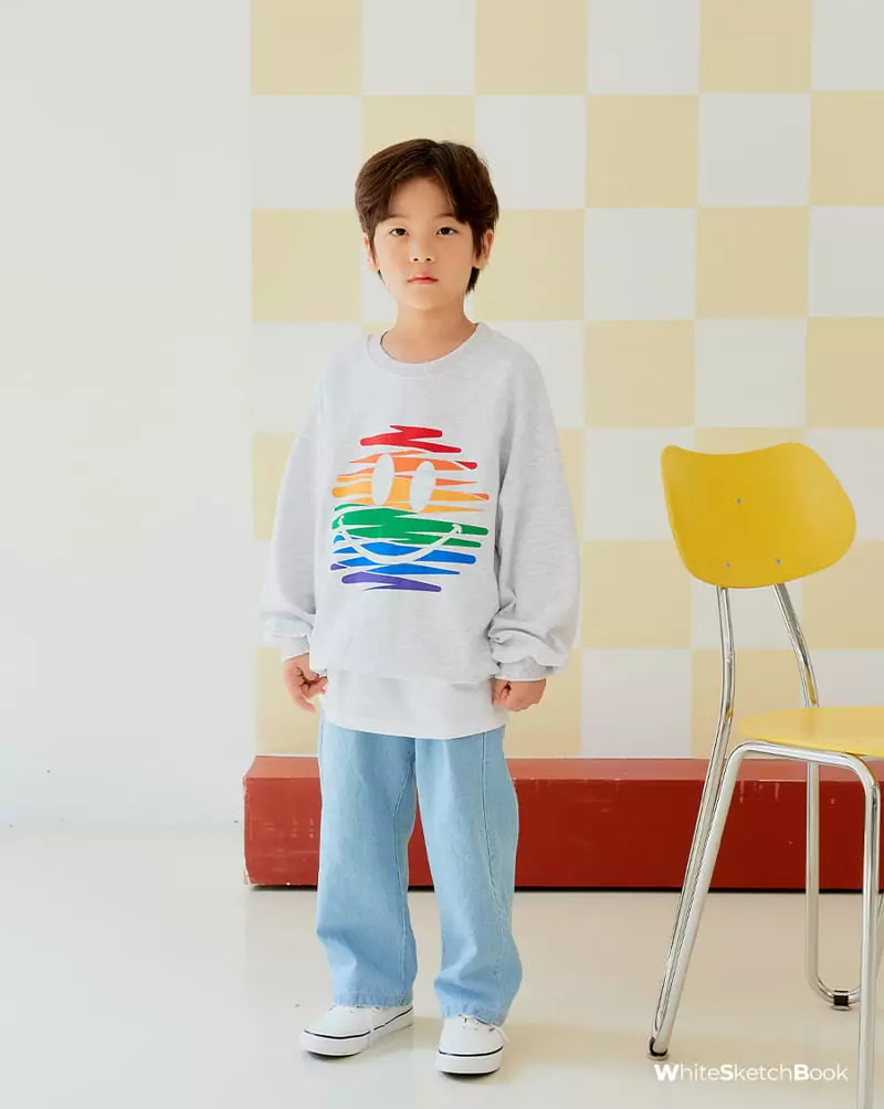 Whitesketchbook - Korean Children Fashion - #littlefashionista - Rainbow Smile Sweatshirt - 6