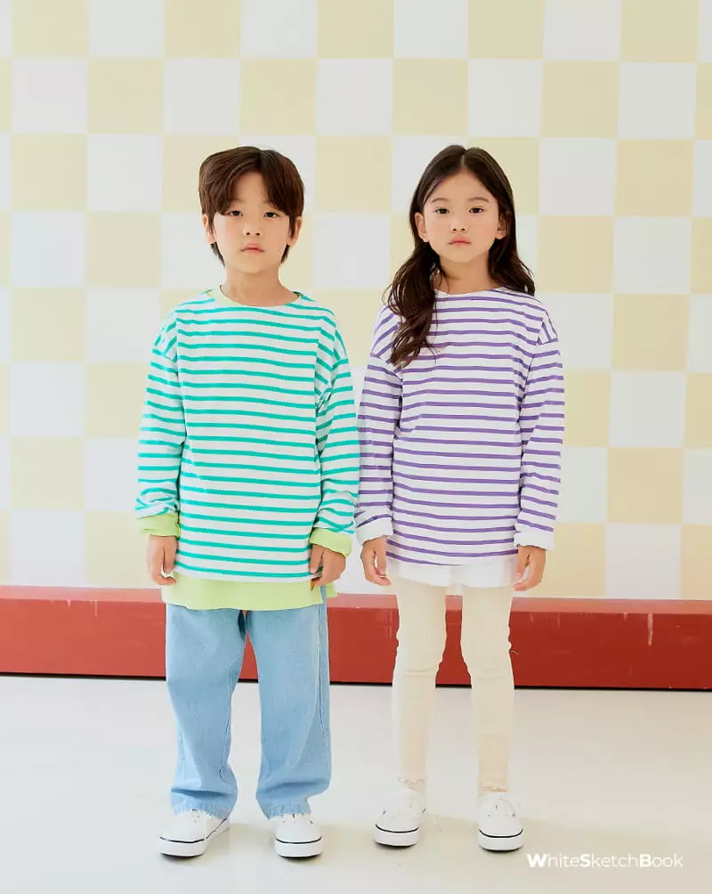 Whitesketchbook - Korean Children Fashion - #littlefashionista - Stripes Smile Tee - 3