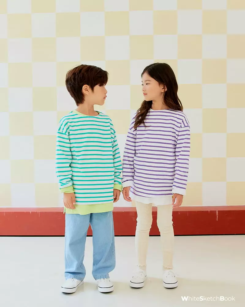 Whitesketchbook - Korean Children Fashion - #littlefashionista - Stripes Smile Tee - 4