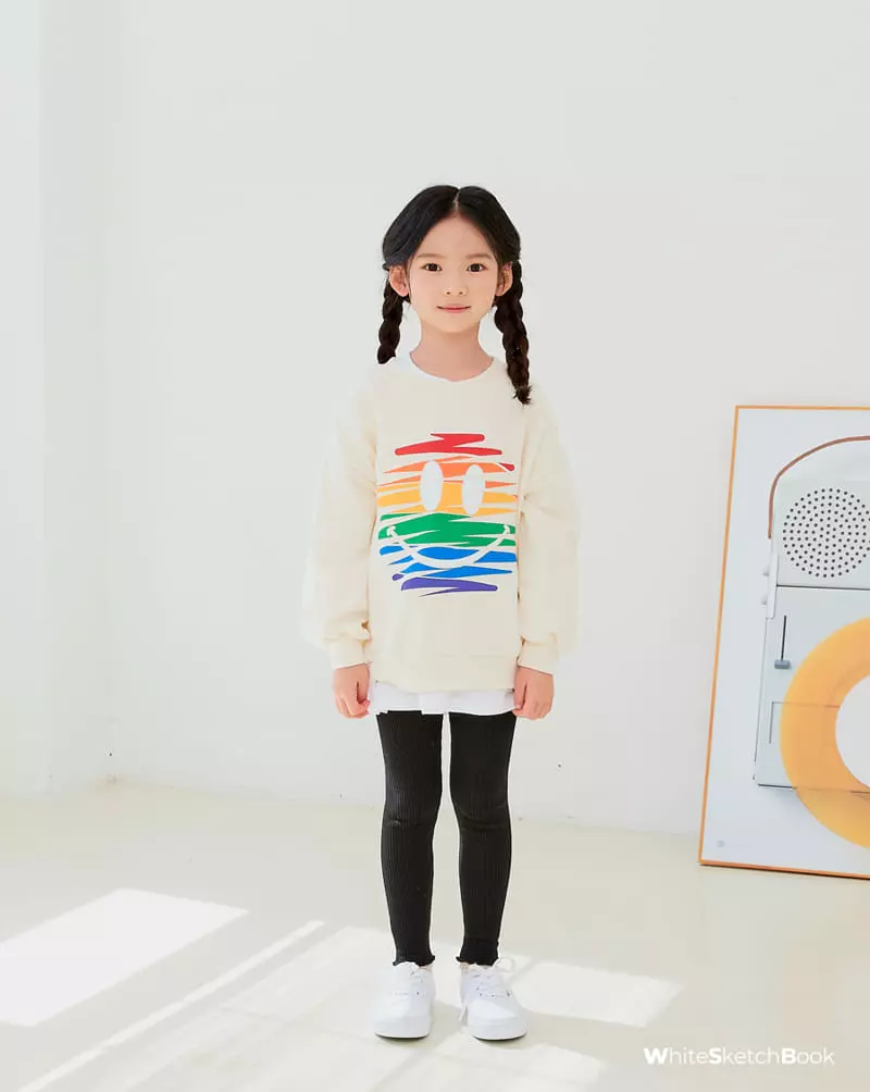 Whitesketchbook - Korean Children Fashion - #minifashionista - Rainbow Smile Sweatshirt - 8