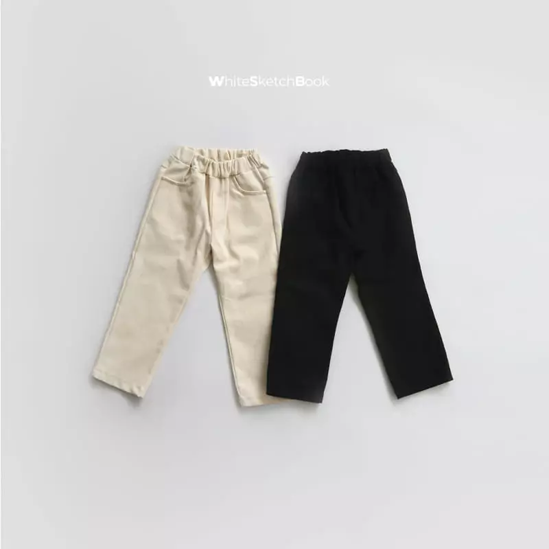 Whitesketchbook - Korean Children Fashion - #prettylittlegirls - Cotton Span Straight Pants - 12