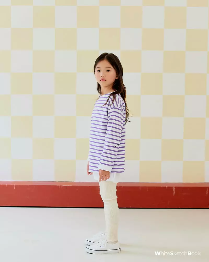 Whitesketchbook - Korean Children Fashion - #prettylittlegirls - Stripes Smile Tee - 6
