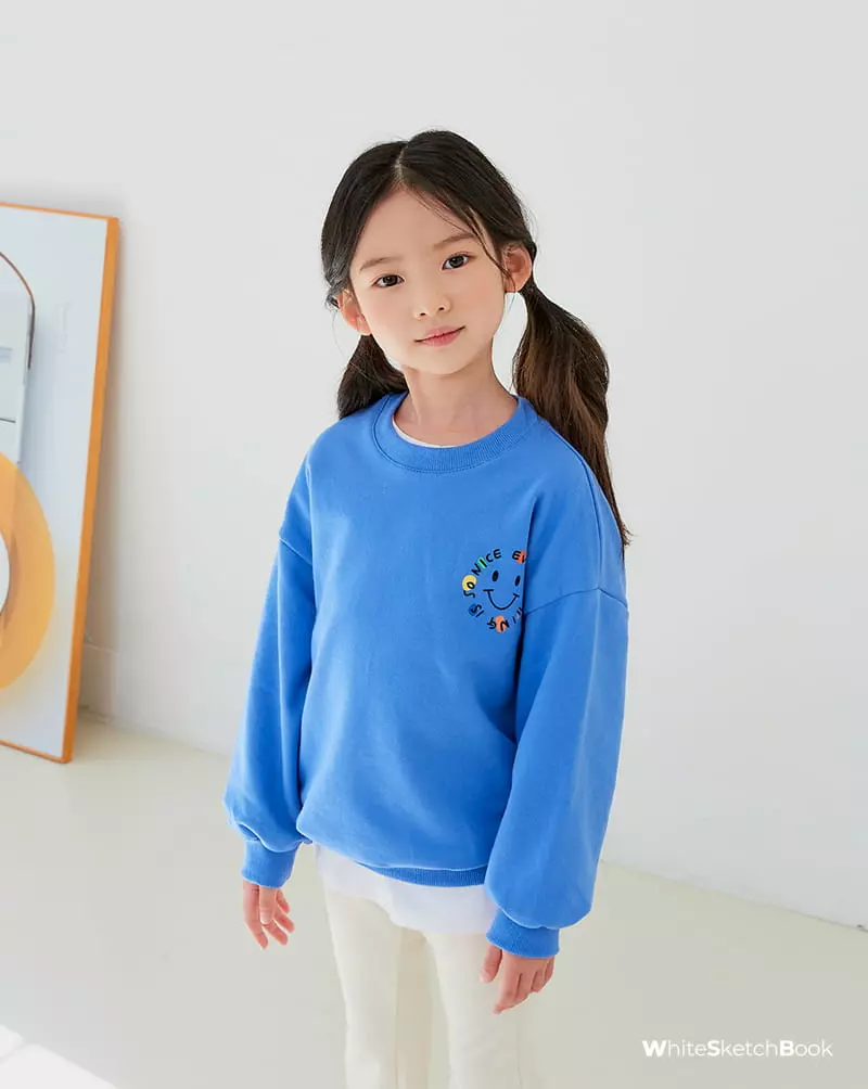 Whitesketchbook - Korean Children Fashion - #todddlerfashion - Point Smile Sweatshirt - 3