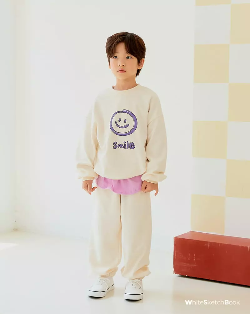 Whitesketchbook - Korean Children Fashion - #toddlerclothing - Jelly Smile Top Bottom Set - 3