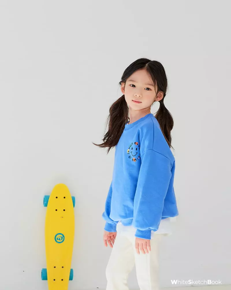 Whitesketchbook - Korean Children Fashion - #todddlerfashion - Point Smile Sweatshirt - 4