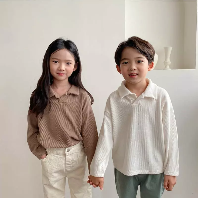 Witty Boy - Korean Children Fashion - #Kfashion4kids - Open Collar Tee