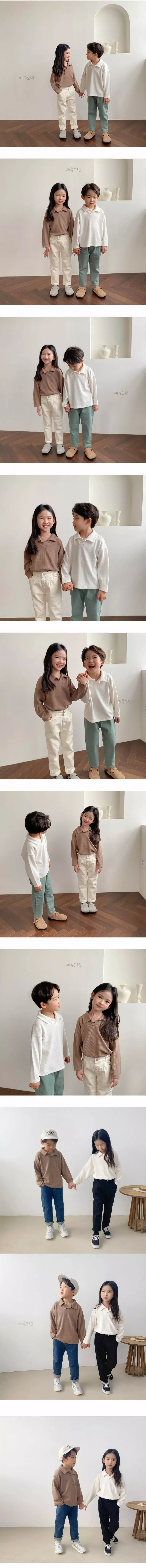 Witty Boy - Korean Children Fashion - #littlefashionista - Open Collar Tee - 2