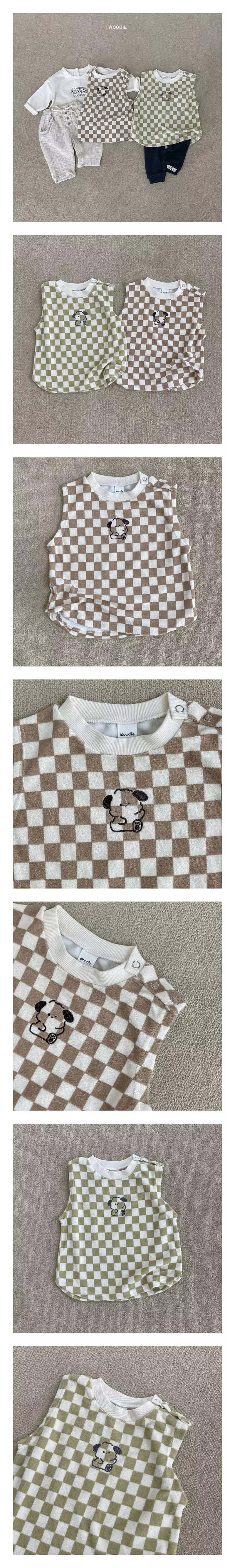 Woodie - Korean Baby Fashion - #babyfever - Bebe Checker Sleep Vest