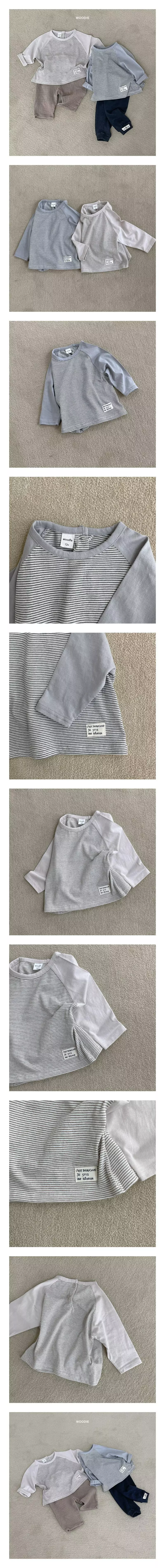 Woodie - Korean Baby Fashion - #babyoutfit - Bebe Color Raglan Tee