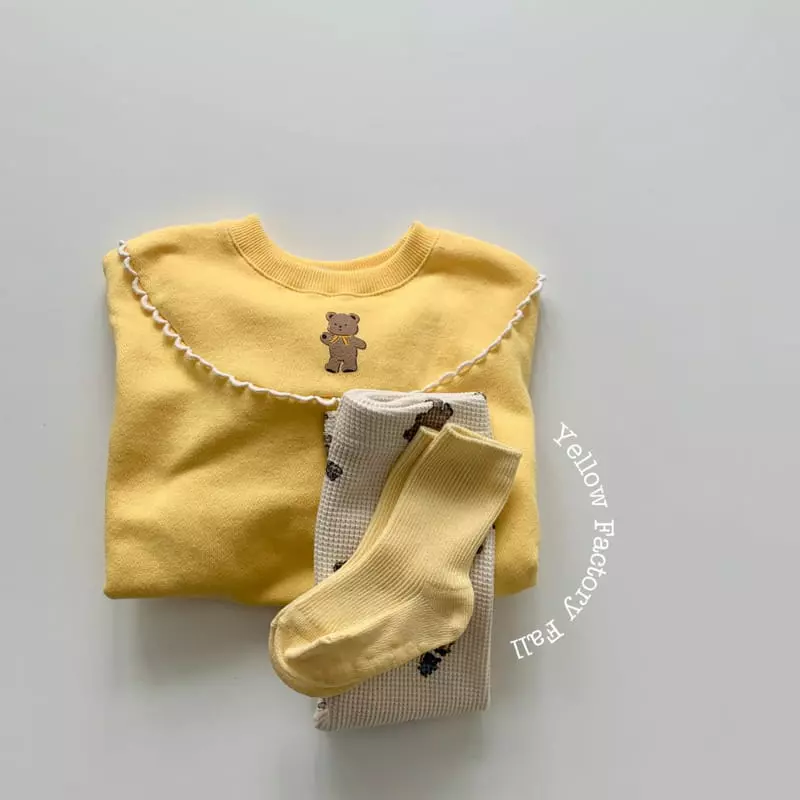 Yellow Factory - Korean Children Fashion - #fashionkids - Lace Bear Sweatshirt - 10