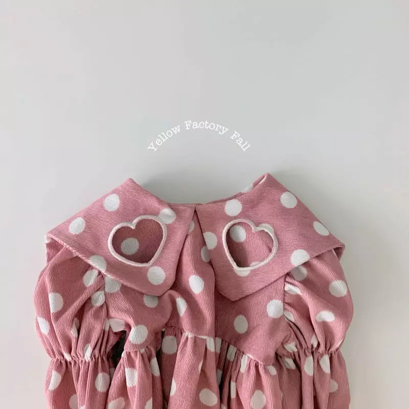 Yellow Factory - Korean Children Fashion - #magicofchildhood - Heart One-piece - 2