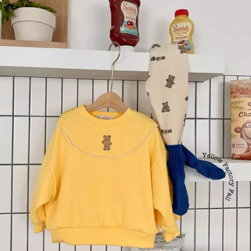 Yellow Factory - Korean Children Fashion - #magicofchildhood - Lace Bear Sweatshirt - 2