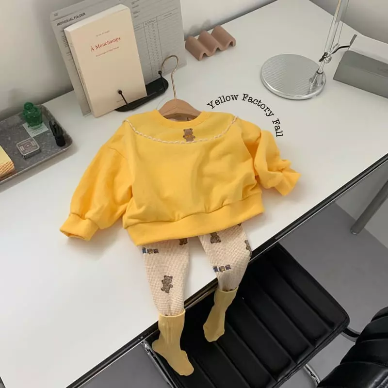 Yellow Factory - Korean Children Fashion - #minifashionista - Lace Bear Sweatshirt - 3