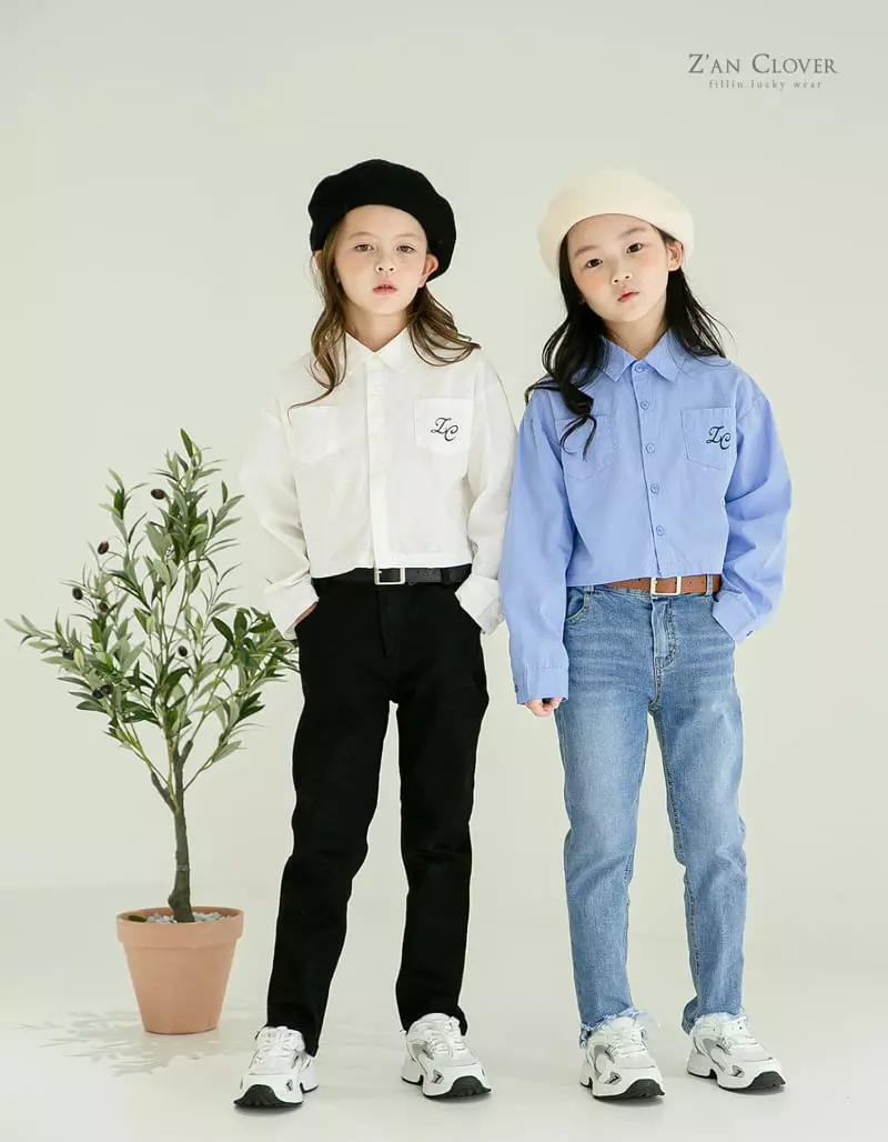 Zan Clover - Korean Children Fashion - #childofig - Crop Shirt - 8