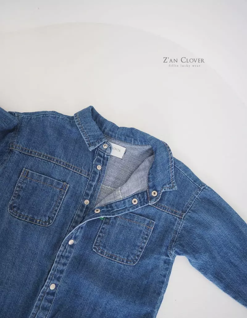 Zan Clover - Korean Children Fashion - #prettylittlegirls - Denim Shirt - 4