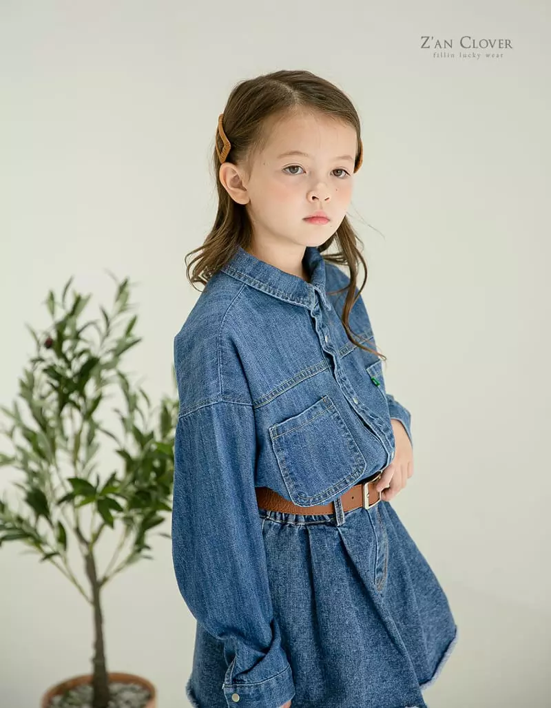 Zan Clover - Korean Children Fashion - #childofig - Mi Woo Denim Skirt